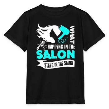 Hair Stylist What Happens In The Salon Stays In - Stanley/Stella MINI CREATOR Kids’ T-Shirt - black - Front - Mikhail (115cm)