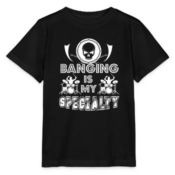 Drummer Banging Is My Specialty - Stanley/Stella MINI CREATOR Kids’ T-Shirt - black - Front - Mikhail (115cm)