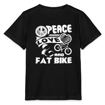 Fat Bike Peace Love Fat Bike - Stanley/Stella MINI CREATOR Kids’ T-Shirt - black - Front - Mikhail (115cm)
