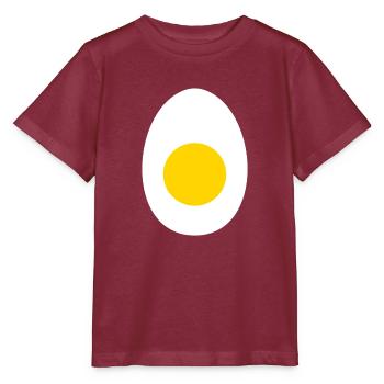 Eier Kostüm Karneval Spiegelei Outfit Gekochtes Ei - Stanley/Stella Kinder T-Shirt MINI CREATOR  - Burgunderrot - Vorne - Kain (125cm)