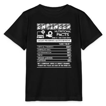 Engineer Nutritional Facts - Stanley/Stella MINI CREATOR Kids’ T-Shirt - black - Front - Mikhail (115cm)