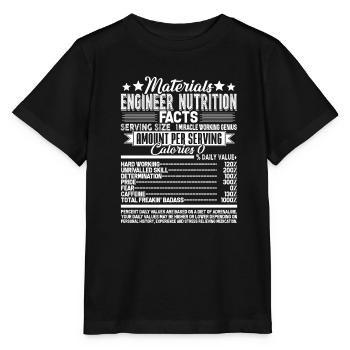 Materials Engineer Nutrition Facts - Stanley/Stella MINI CREATOR Kids’ T-Shirt - black - Front - Mikhail (115cm)
