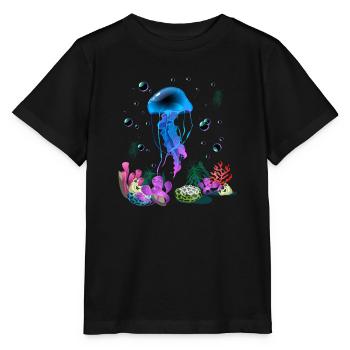 Vacances mer été animaux marins - T-shirt bio MINI CREATOR Stanley/Stella Enfant - noir - Devant - Mikhail (115cm)
