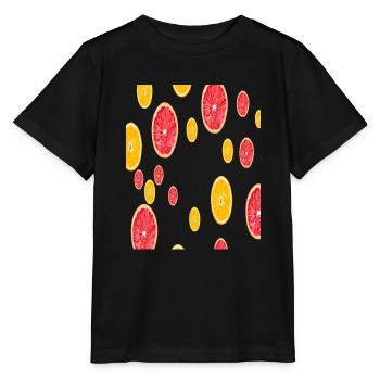 Obst Orange Orangensaft Geschenk Obst ist gesund - Stanley/Stella Kinder T-Shirt MINI CREATOR  - Schwarz - Vorne - Mikhail (115cm)