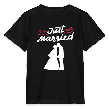 gerade geheiratet Hochzeitspaar Hochzeit Geschenk - Stanley/Stella Kinder T-Shirt MINI CREATOR  - Schwarz - Vorne - Mikhail (115cm)