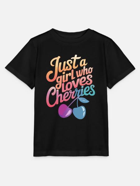 Kirsche Kirschen Früchte Essen - Stanley/Stella Kinder T-Shirt MINI CREATOR - Schwarz