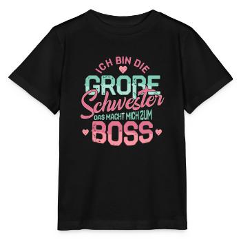 Big sister boss child birth pregnancy - Stanley/Stella MINI CREATOR Kids’ T-Shirt - black - Front - Mikhail (115cm)