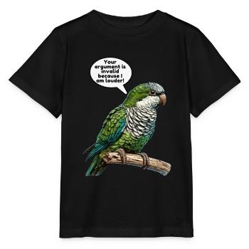 Quäker Papagei Mönch Sittich - Stanley/Stella Kinder T-Shirt MINI CREATOR  - Schwarz - Vorne - Mikhail (115cm)