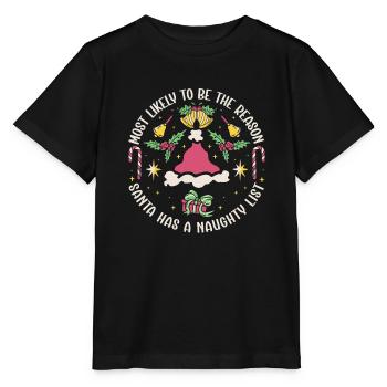 Noël drôle disant Noël coquin - T-shirt bio MINI CREATOR Stanley/Stella Enfant - noir - Devant - Mikhail (115cm)