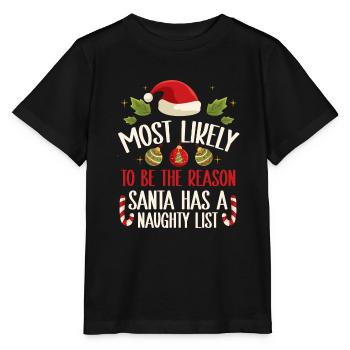 Noël drôle disant Noël coquin - T-shirt bio MINI CREATOR Stanley/Stella Enfant - noir - Devant - Mikhail (115cm)