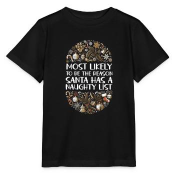 Noël drôle disant Noël coquin - T-shirt bio MINI CREATOR Stanley/Stella Enfant - noir - Devant - Mikhail (115cm)