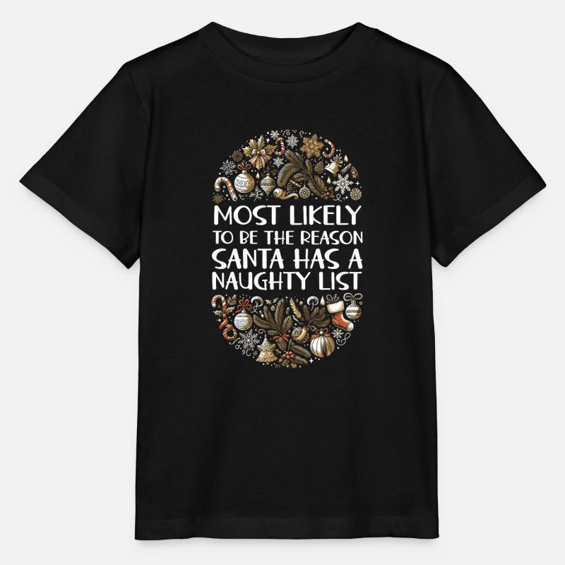 Noël drôle disant Noël coquin - T-shirt bio MINI CREATOR Stanley/Stella Enfant - noir