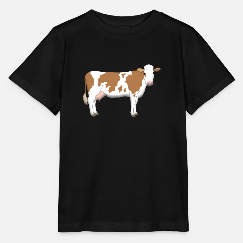 Kuh Fleckvieh Kopf vorn - Stanley/Stella Kinder T-Shirt MINI CREATOR  - Schwarz