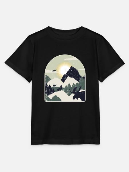 Nature forêt montagne randonnée - T-shirt bio MINI CREATOR Stanley/Stella Enfant - noir