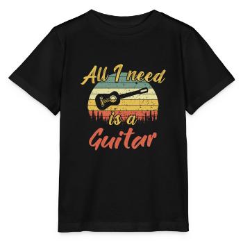 All i need is a Guitar / Gitarre - Stanley/Stella Kinder T-Shirt MINI CREATOR  - Schwarz - Vorne - Mikhail (115cm)