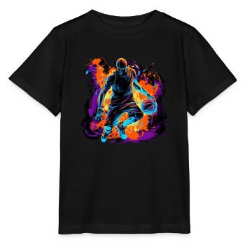 Basketball player in art design for sports fans - Stanley/Stella MINI CREATOR Kids’ T-Shirt - black - Front - Mikhail (115cm)