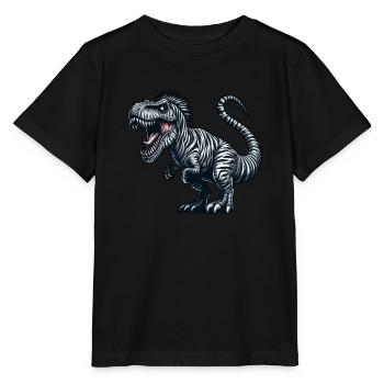 Dino Trex Zebra Fusion Fantasiewesen skurril - Stanley/Stella Kinder T-Shirt MINI CREATOR  - Schwarz - Vorne - Mikhail (115cm)