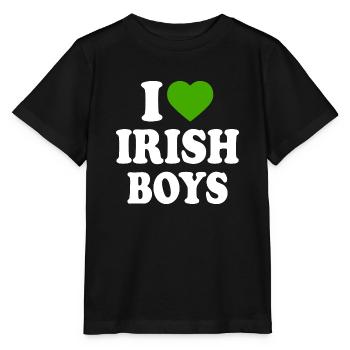 i love irish boys - T-shirt bio MINI CREATOR Stanley/Stella Enfant - noir - Devant - Mikhail (115cm)