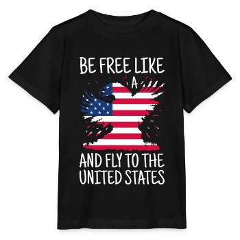 USA Flag America Flag Stars & Stripes Patriot - T-shirt bio MINI CREATOR Stanley/Stella Enfant - noir - Devant - Mikhail (115cm)