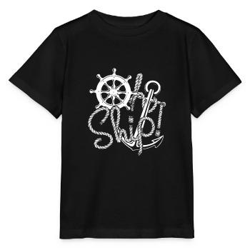 Bateau à voile voilier bateau à moteur - T-shirt bio MINI CREATOR Stanley/Stella Enfant - noir - Devant - Mikhail (115cm)