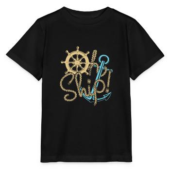 Bateau à voile voilier bateau à moteur - T-shirt bio MINI CREATOR Stanley/Stella Enfant - noir - Devant - Mikhail (115cm)