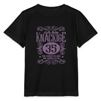 35. Geburtstag Sprüche Frauen ich bin Knackige 35 - Stanley/Stella Kinder T-Shirt MINI CREATOR  - Schwarz - Vorne - Mikhail (115cm)