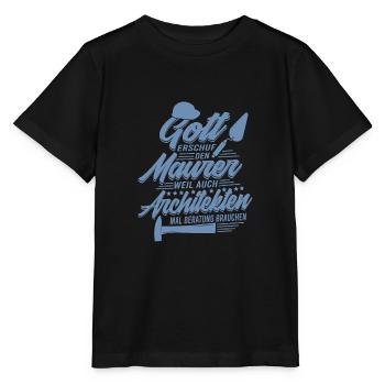Gott erschuf den Maurer, weil Architekten Beratung - Stanley/Stella Kinder T-Shirt MINI CREATOR  - Schwarz - Vorne - Mikhail (115cm)
