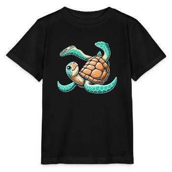 Clumsy turtle in handstand - Stanley/Stella MINI CREATOR Kids’ T-Shirt - black - Front - Mikhail (115cm)