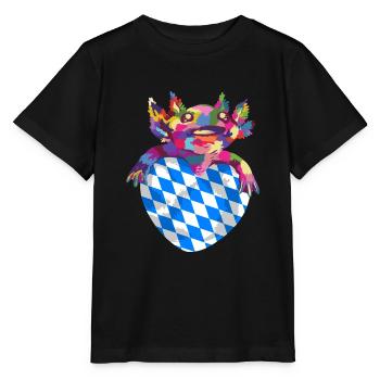 Drapeau bavarois d’occasion Look Drapeau bavarois Vintage - T-shirt bio MINI CREATOR Stanley/Stella Enfant - noir - Devant - Mikhail (115cm)