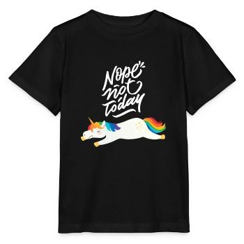 Nope Not Today - Lazy Unicorn - T-shirt bio MINI CREATOR Stanley/Stella Enfant - noir - Devant - Mikhail (115cm)