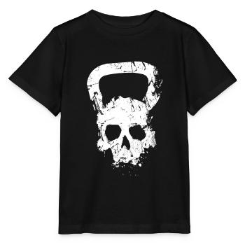 Kugelhantel Skull Gewichtheben Training - Stanley/Stella Kinder T-Shirt MINI CREATOR  - Schwarz - Vorne - Mikhail (115cm)