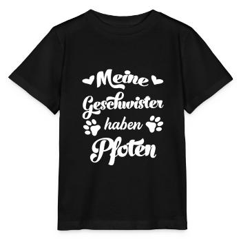 Meine Geschwister haben Pfoten Hunde Baby Katzen - Stanley/Stella Kinder T-Shirt MINI CREATOR  - Schwarz - Vorne - Mikhail (115cm)