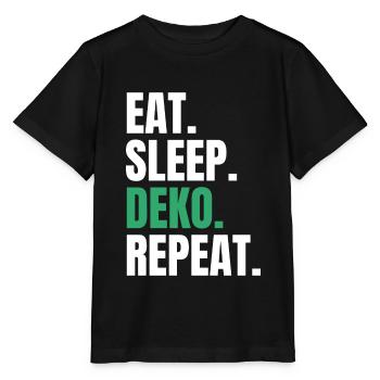 Eat Sleep Deko Repeat Dekorieren Deko - Stanley/Stella Kinder T-Shirt MINI CREATOR  - Schwarz - Vorne - Mikhail (115cm)