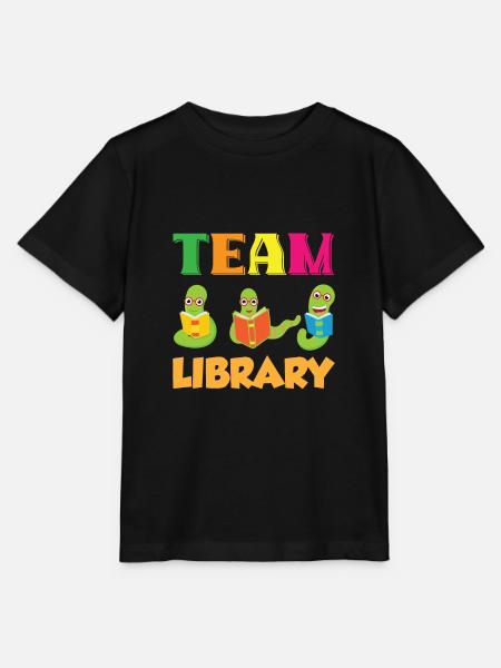 Team Library Cute Librarian School - Stanley/Stella Kinder T-Shirt MINI CREATOR - Schwarz