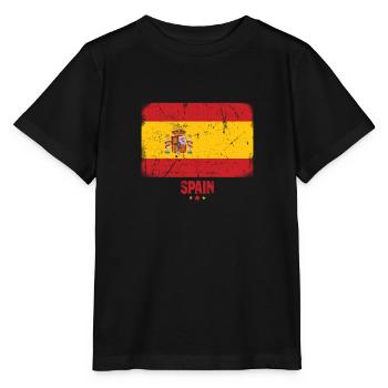 Spanien Flagge Spanisch Espana - Stanley/Stella Kinder T-Shirt MINI CREATOR  - Schwarz - Vorne - Mikhail (115cm)