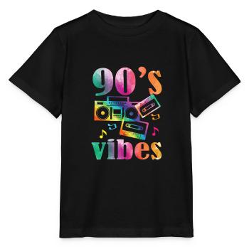 90s Vibes Music Nostalgic 1990's Retro - Stanley/Stella MINI CREATOR Kids’ T-Shirt - black - Front - Mikhail (115cm)