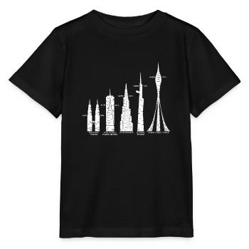 Les plus hauts gratte-ciel Nuages Bâtiments Méga tours - T-shirt bio MINI CREATOR Stanley/Stella Enfant - noir - Devant - Mikhail (115cm)