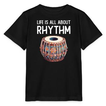Im Leben Dreht Sich Alles Um Rhythmus - Stanley/Stella Kinder T-Shirt MINI CREATOR  - Schwarz - Vorne - Mikhail (115cm)