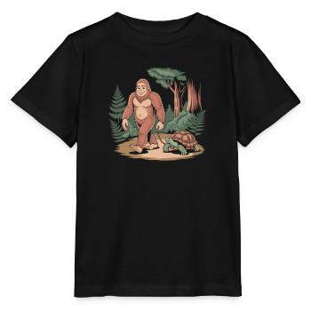 Bigfoot et sa fidèle tortue - T-shirt bio MINI CREATOR Stanley/Stella Enfant - noir - Devant - Mikhail (115cm)