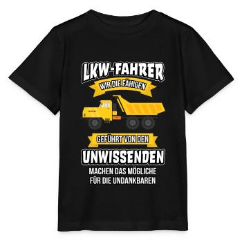 Lastwagen LKW-Fahrer Berufskraftfahrer Container - Stanley/Stella Kinder T-Shirt MINI CREATOR  - Schwarz - Vorne - Mikhail (115cm)