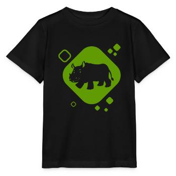 Nashorn - Afrika - Natur - Tierfreund - Stanley/Stella Kinder T-Shirt MINI CREATOR  - Schwarz - Vorne - Mikhail (115cm)