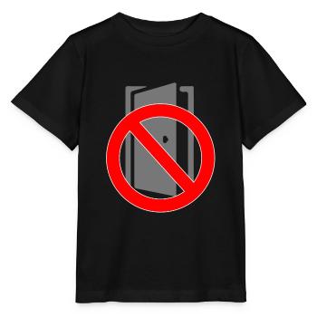 Please close doors | Please close the door - Stanley/Stella MINI CREATOR Kids’ T-Shirt - black - Front - Mikhail (115cm)