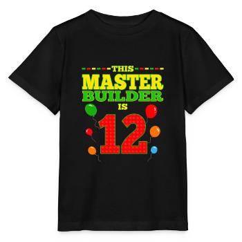 boys biMaster Builder 12 Years Old Block Building - Stanley/Stella Kinder T-Shirt MINI CREATOR  - Schwarz - Vorne - Mikhail (115cm)
