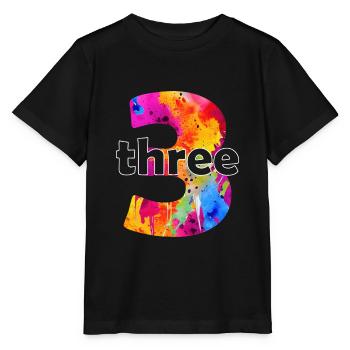 TROIS GARÇONS DE 3 ANS 3E ANNIVERSAIRE - T-shirt bio MINI CREATOR Stanley/Stella Enfant - noir - Devant - Mikhail (115cm)