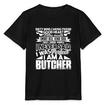 Boucher je suis un boucher - T-shirt bio MINI CREATOR Stanley/Stella Enfant - noir - Devant - Mikhail (115cm)