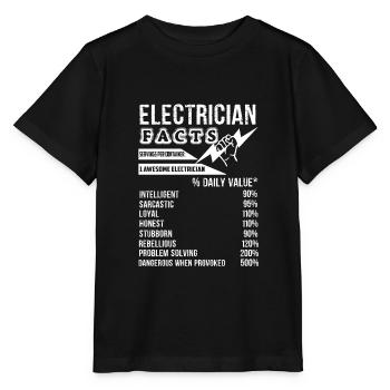Électricien Électricien Infos - T-shirt bio MINI CREATOR Stanley/Stella Enfant - noir - Devant - Mikhail (115cm)