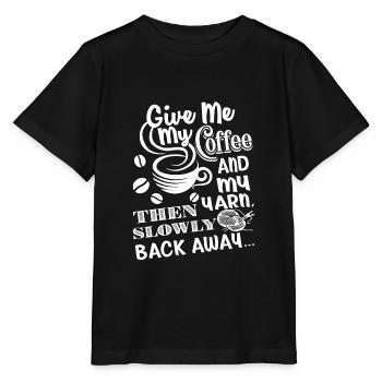 Stricken stricken geben Mir Kaffee und Garn - Stanley/Stella Kinder T-Shirt MINI CREATOR  - Schwarz - Vorne - Mikhail (115cm)