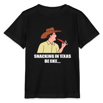 Snacks in Texas Design für stolze Texaner - Stanley/Stella Kinder T-Shirt MINI CREATOR  - Schwarz - Vorne - Mikhail (115cm)