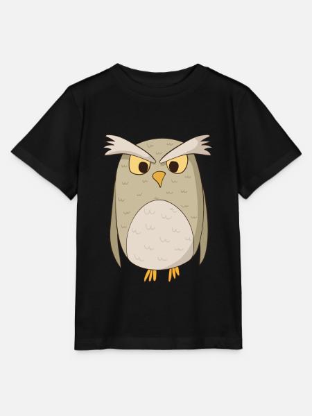 Eule Kauz - Stanley/Stella Kinder T-Shirt MINI CREATOR - Schwarz