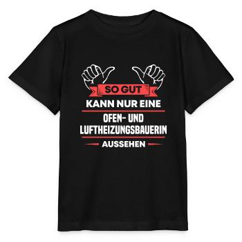 Ofen- Luftheizungsbauerin Design für Handwerker - Stanley/Stella Kinder T-Shirt MINI CREATOR  - Schwarz - Vorne - Mikhail (115cm)